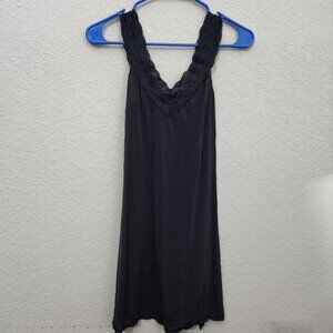 Vanity Fair Black Womens Slip Nightgown Chemise Size M Nylon Spandex Dress Whims